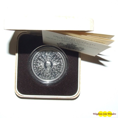 1980 Silver Proof CROWN - 80th Birthday Queen Mother